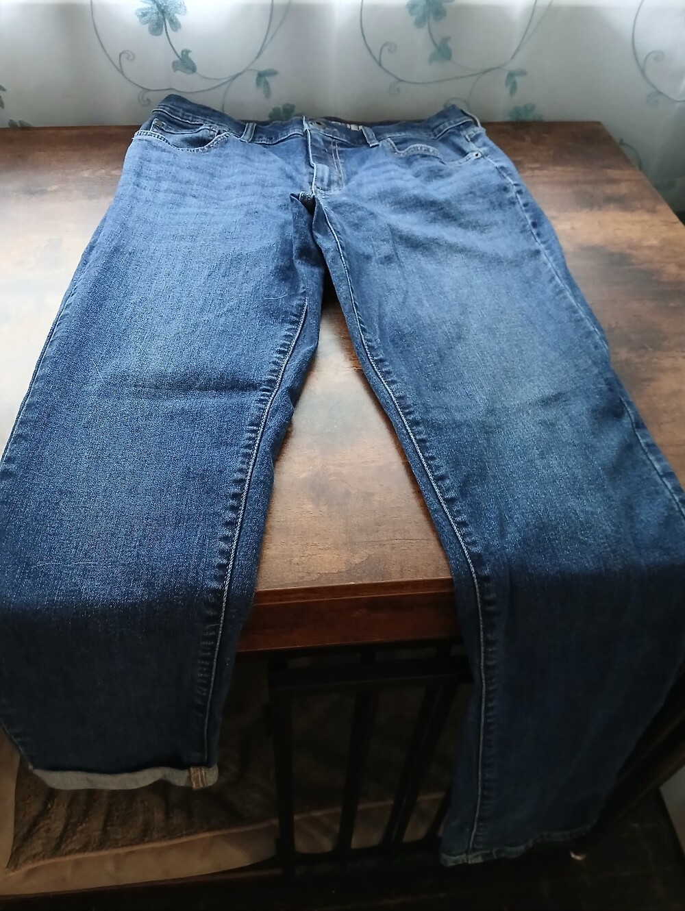 Eddie Bauer Women's Straight-Leg Jeans in Dark Blue Denim